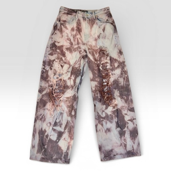 wild fable Denim - Wild Fable Acid Wash High Rise Punk Grunge Ripped Baggy Jeans Women’s Size 6/28R